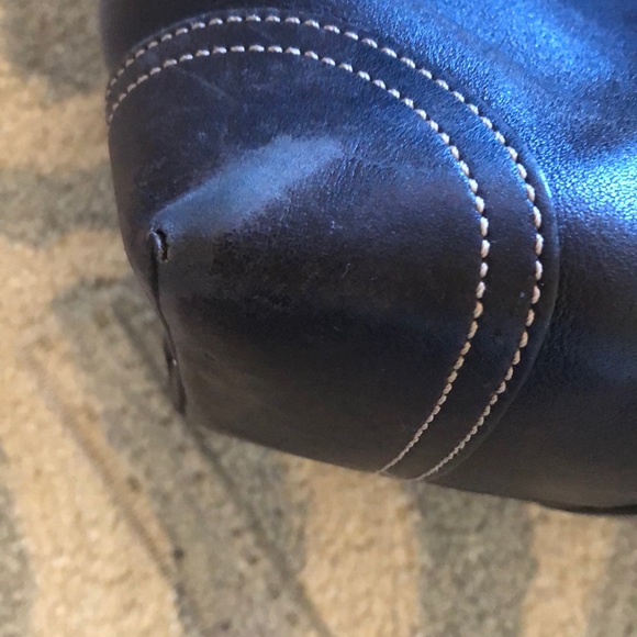 Coach black leather diaper bag with changing mat - Picture 6 of 8